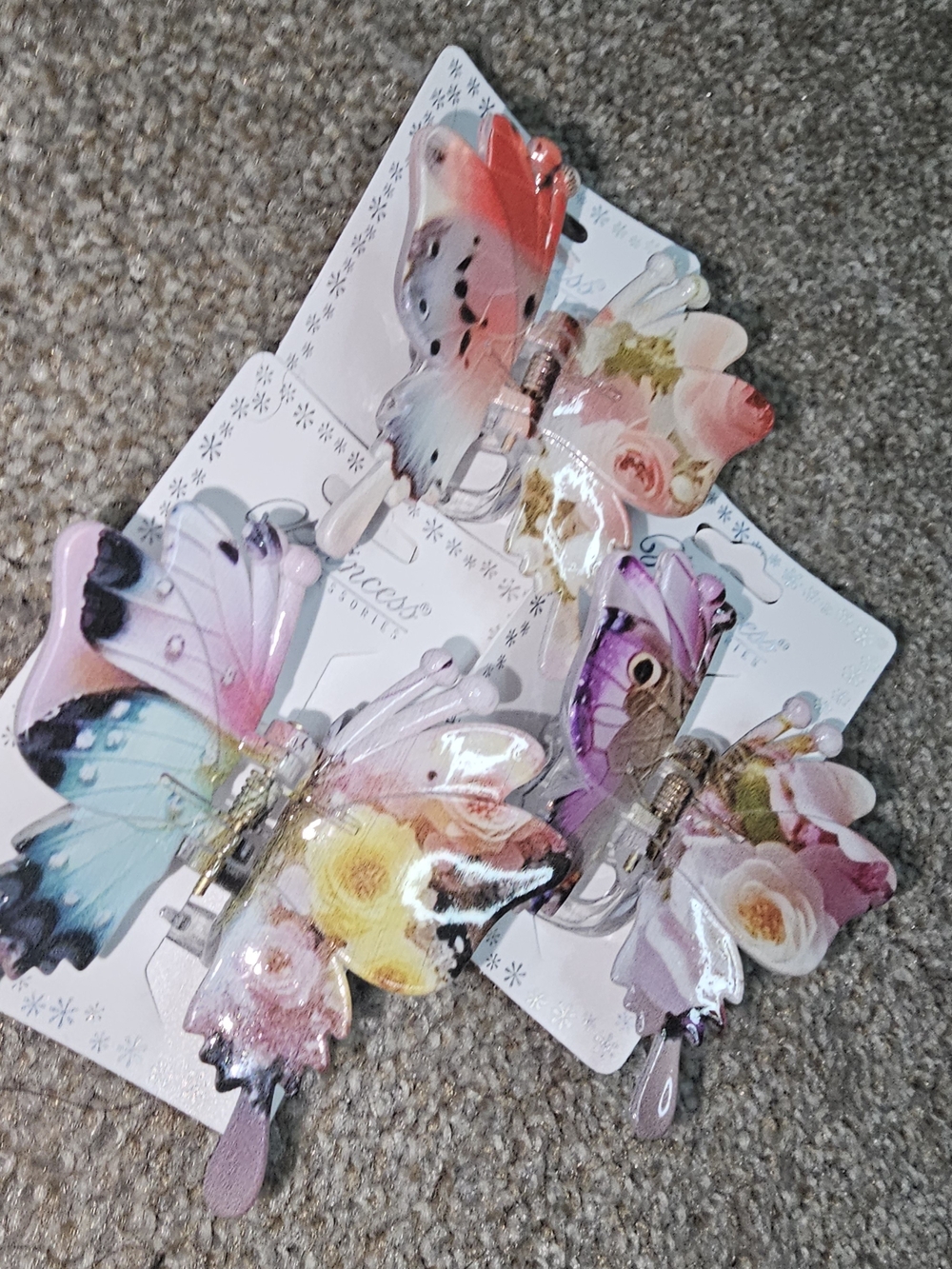 Butterfly Floral Hair Clips - Pastel Multicolor Women’s Accessory